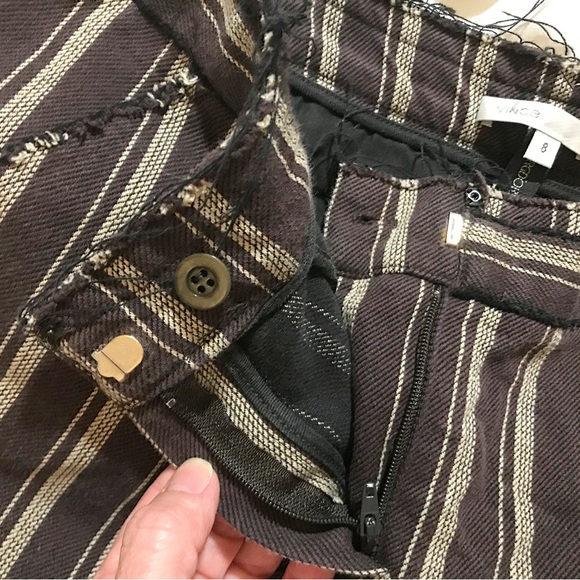 Vince Rare Wide Leg Crop Pants Cotton W/ Frayed top of waistband Size 8 - Picture 4 of 9